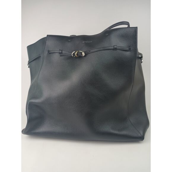 Givenchy Women's Black Large Voyou Leather East/West Tote $2500+ - Picture 4 of 11
